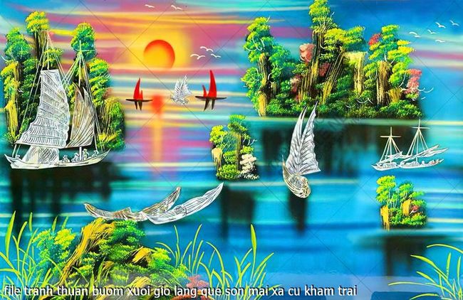 file tranh thuan buom xuoi gio lang que son mai xa cu kham trai